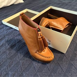 Coach leather bootie with tassel detail